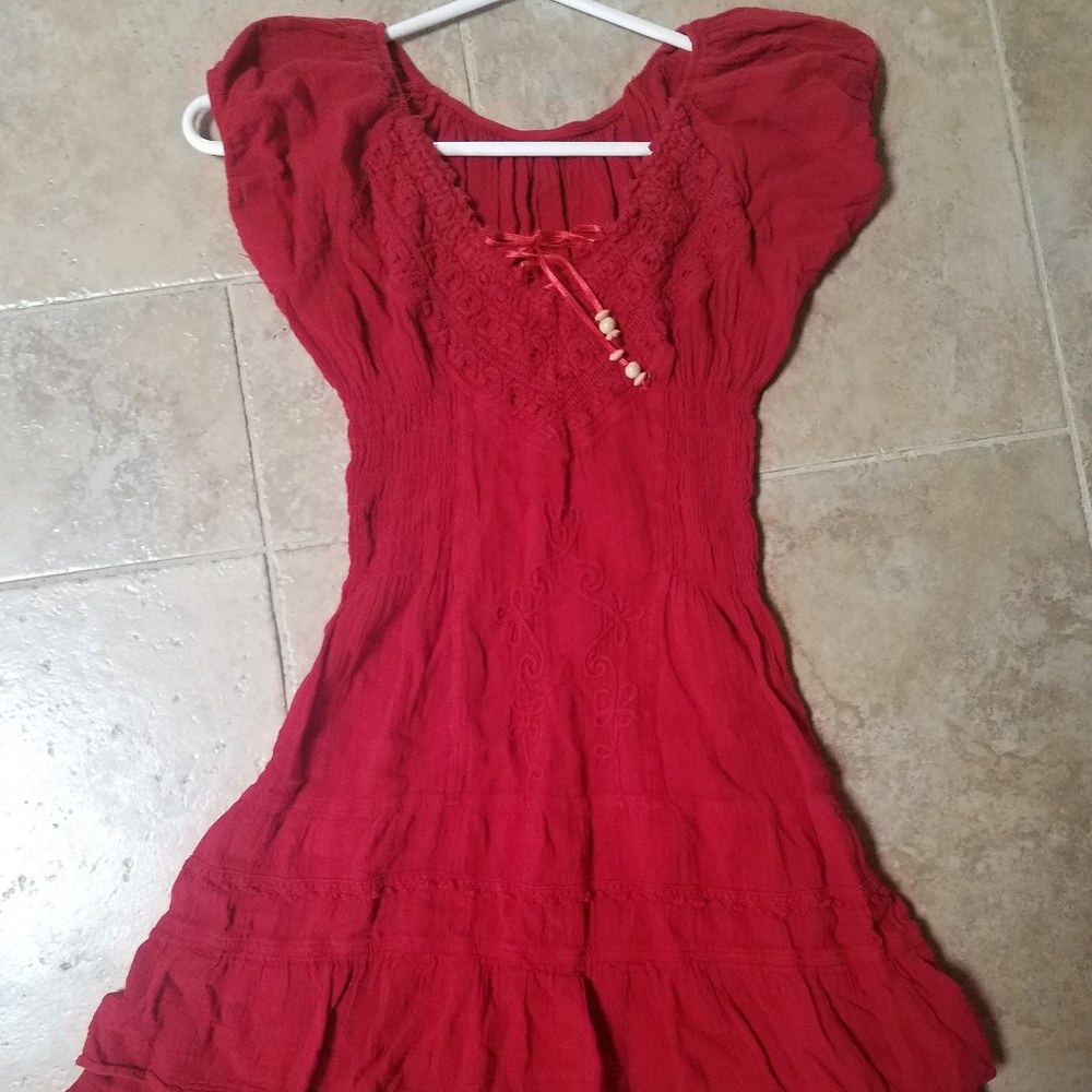 Mexican stretch red dress